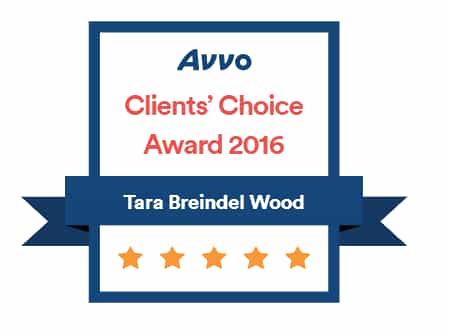 Avvo Clients' Choice Award 2016, Tara Breindel Wood
